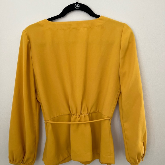 J. Crew Mustard Wrap Blouse - Picture 3 of 4